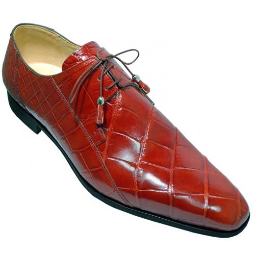 Fennix Italy 3228 Brick Genuine All-Over Alligator Shoes